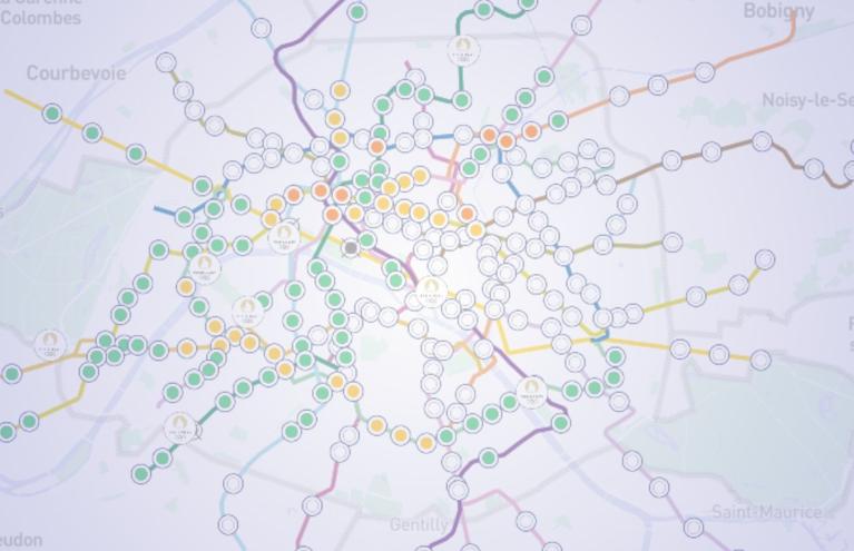 Visuel de la carte interactive des impacts dans les transports en commun